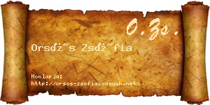 Orsós Zsófia névjegykártya