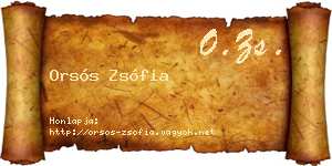Orsós Zsófia névjegykártya
