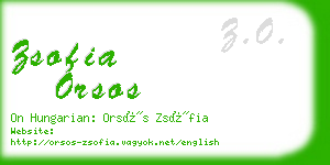 zsofia orsos business card